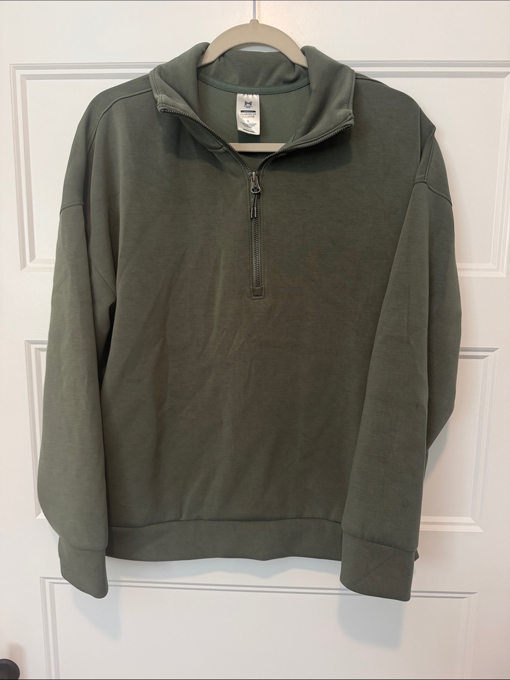 Olive Half-Zip Pullover Sweatshirt - Women